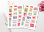 Preview: Briefmarken Liebe Sticker Set